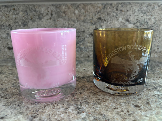 His and Hers 100th Anniversary Hand Blown Whiskey Glasses